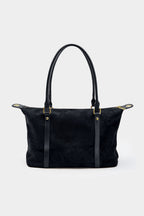 Bags End Suede Patchwork Leather Tote Bag
