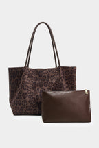 Bags End Leopard Print Suede Tote Bag