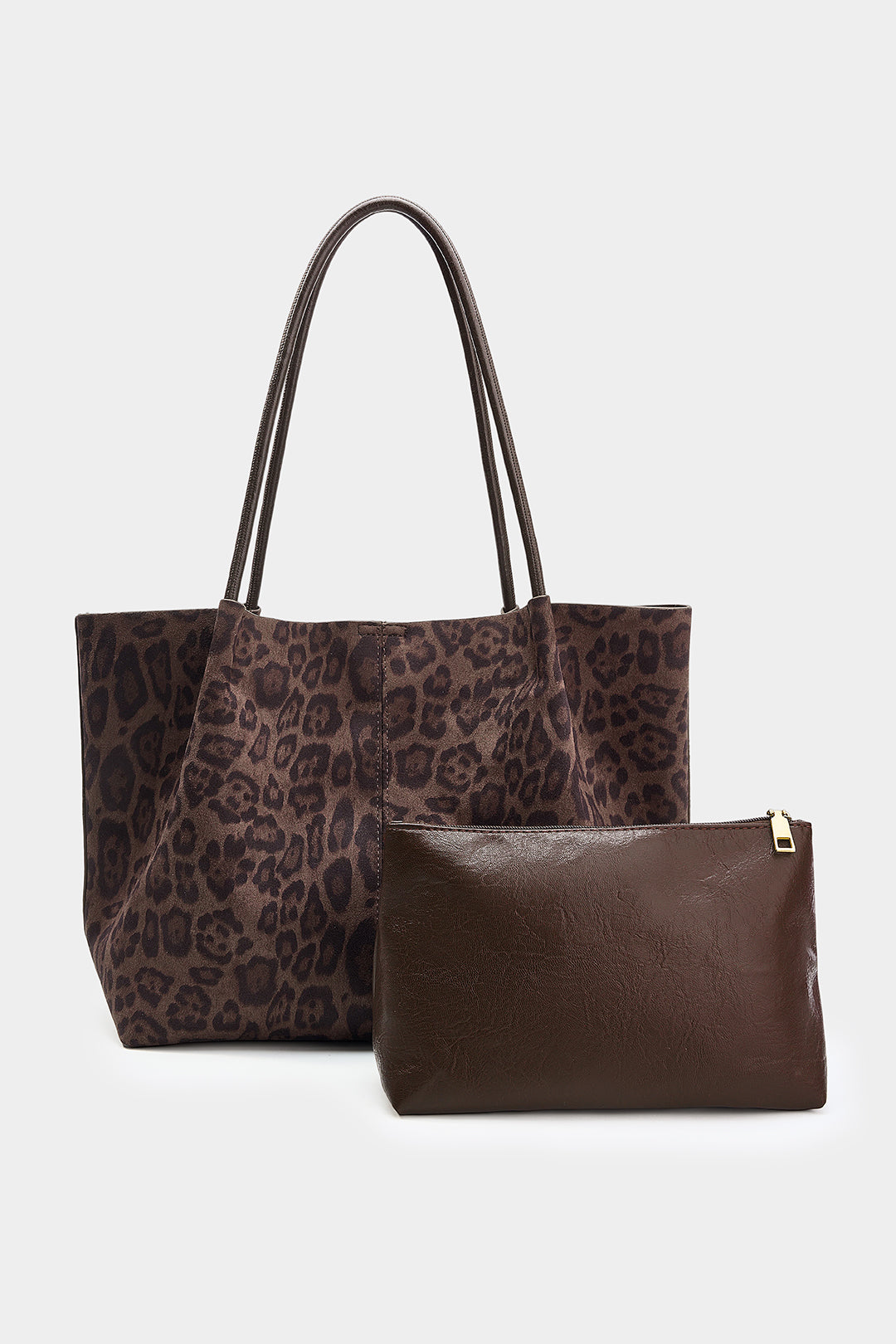 Bags End Leopard Print Suede Tote Bag