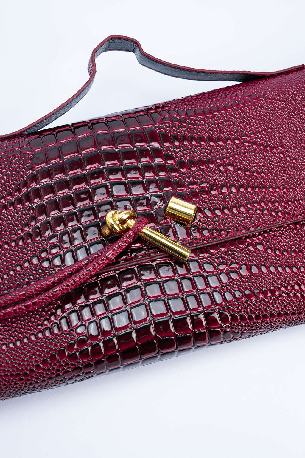 Bags End Crocodile Skin Pattern Faux Leather Clutch Bag