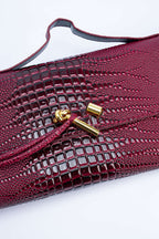 Bags End Crocodile Skin Pattern Faux Leather Clutch Bag
