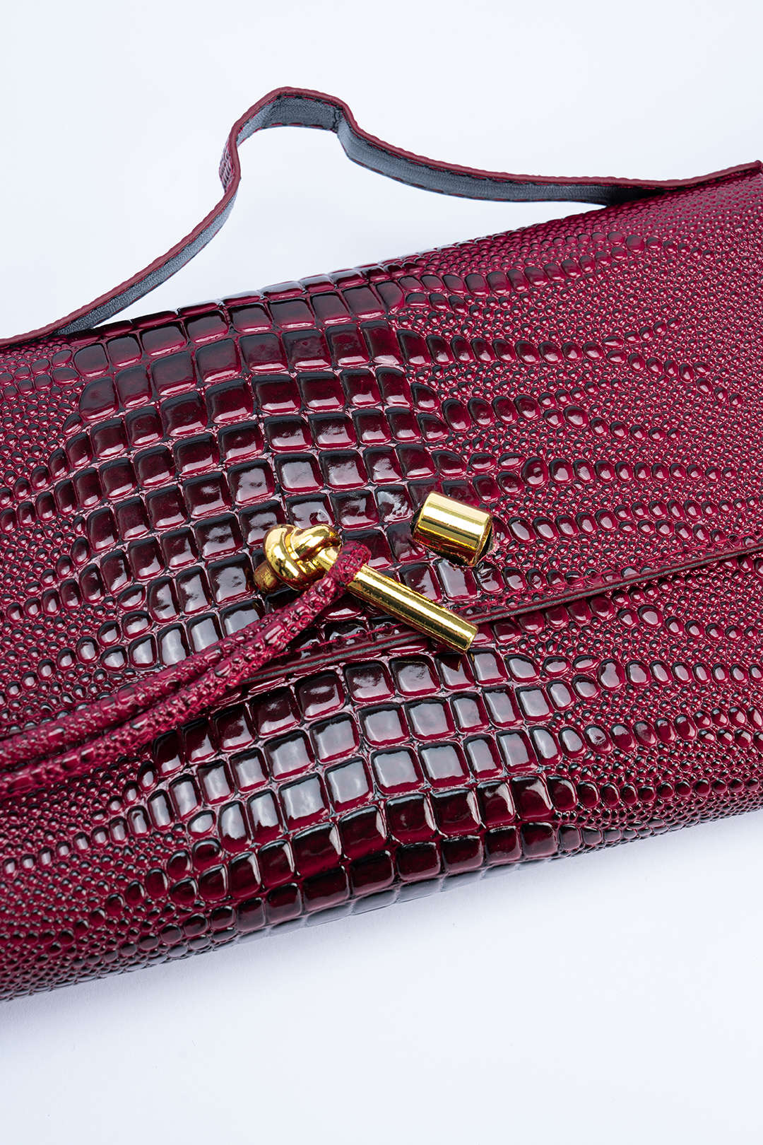 Bags End Crocodile Skin Pattern Faux Leather Clutch Bag