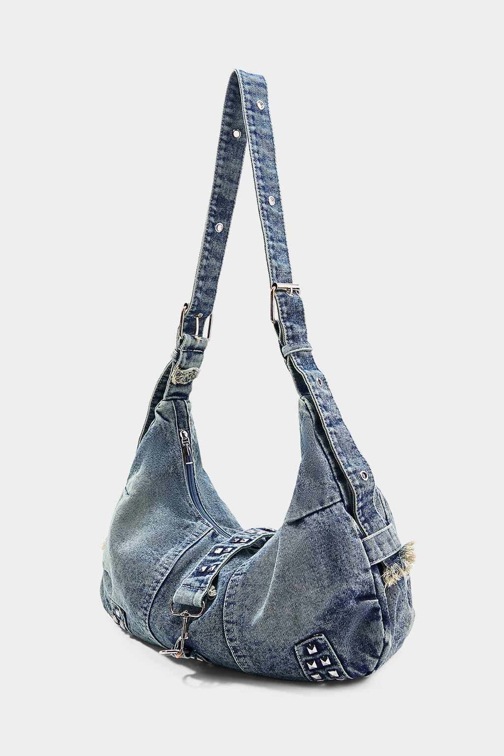Bags End Denim Frayed Cross-body Bag