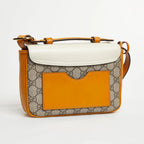 Gucci GG Supreme Padlock Front Pocket Flap Shoulder Bag – Beige