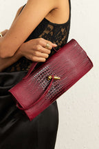 Bags End Crocodile Skin Pattern Faux Leather Clutch Bag