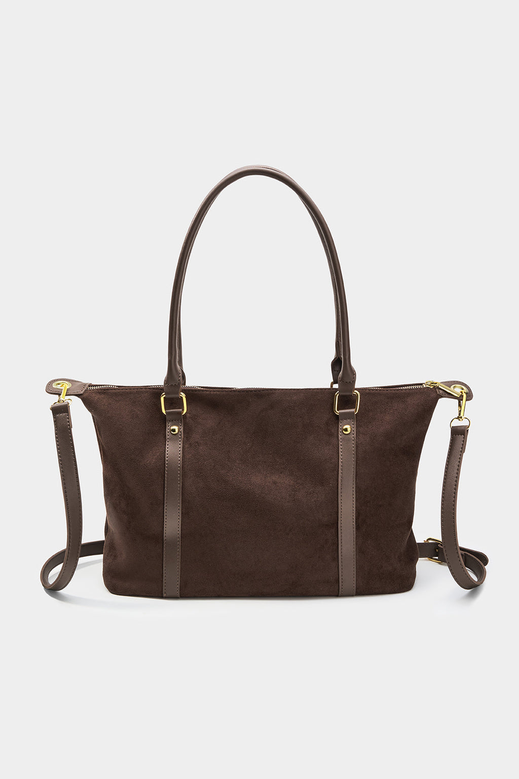 Bags End Suede Patchwork Leather Tote Bag