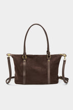 Bags End Suede Patchwork Leather Tote Bag