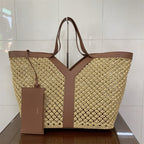 Gucci Raffia Y Tote Bag – Beige