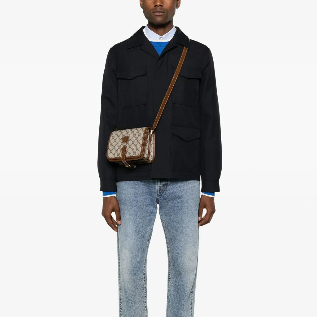 Gucci GG Supreme Mini Interlocking Shoulder Bag – Beige