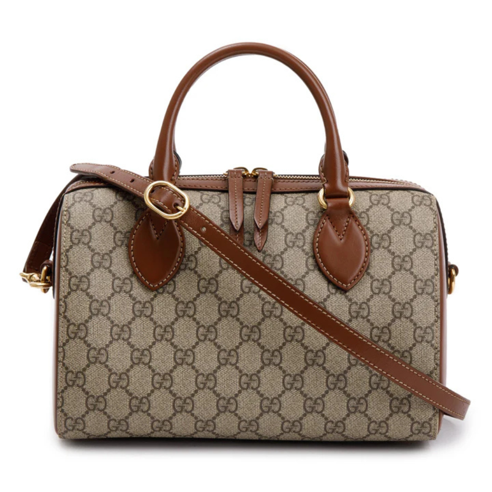 Gucci GG Supreme Canvas Small Boston Handbag – Beige