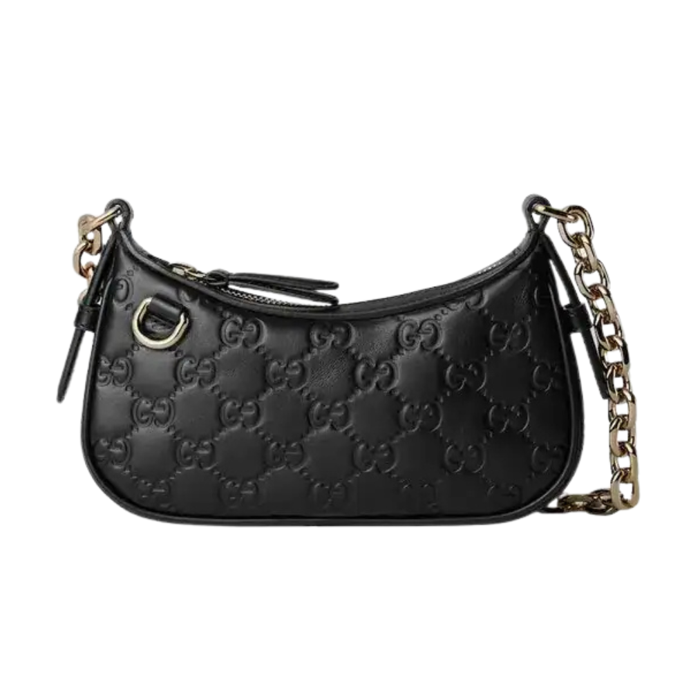 Gucci GG Emblem Mini Shoulder Bag – Black