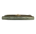 Hermès Kelly Cut Gris Tourterelle Porosus Crocodile GHW