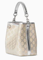Gucci GG Supreme Monogram Emblem Leather Shoulder Bag – Beige
