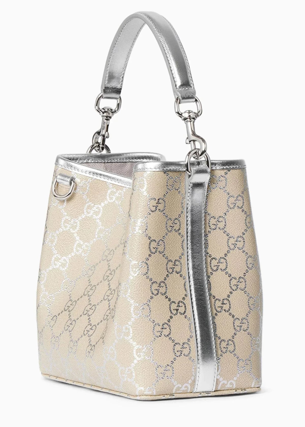 Gucci GG Supreme Monogram Emblem Leather Shoulder Bag – Beige