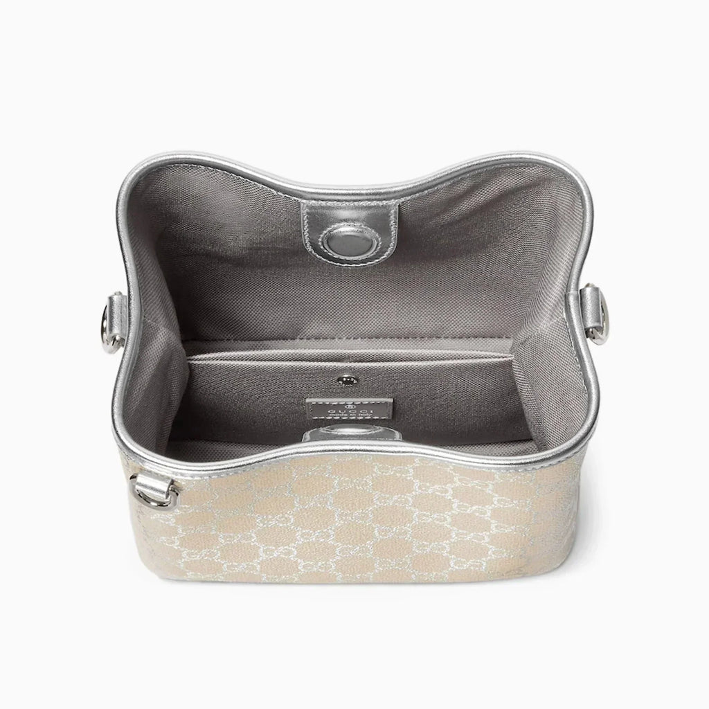 Gucci GG Supreme Monogram Emblem Leather Shoulder Bag – Beige
