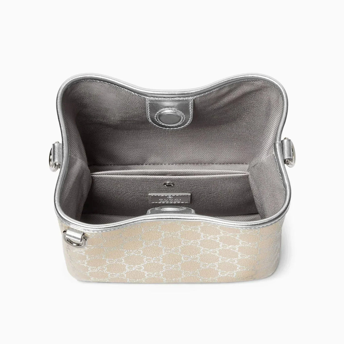 Gucci GG Supreme Monogram Emblem Leather Shoulder Bag – Beige