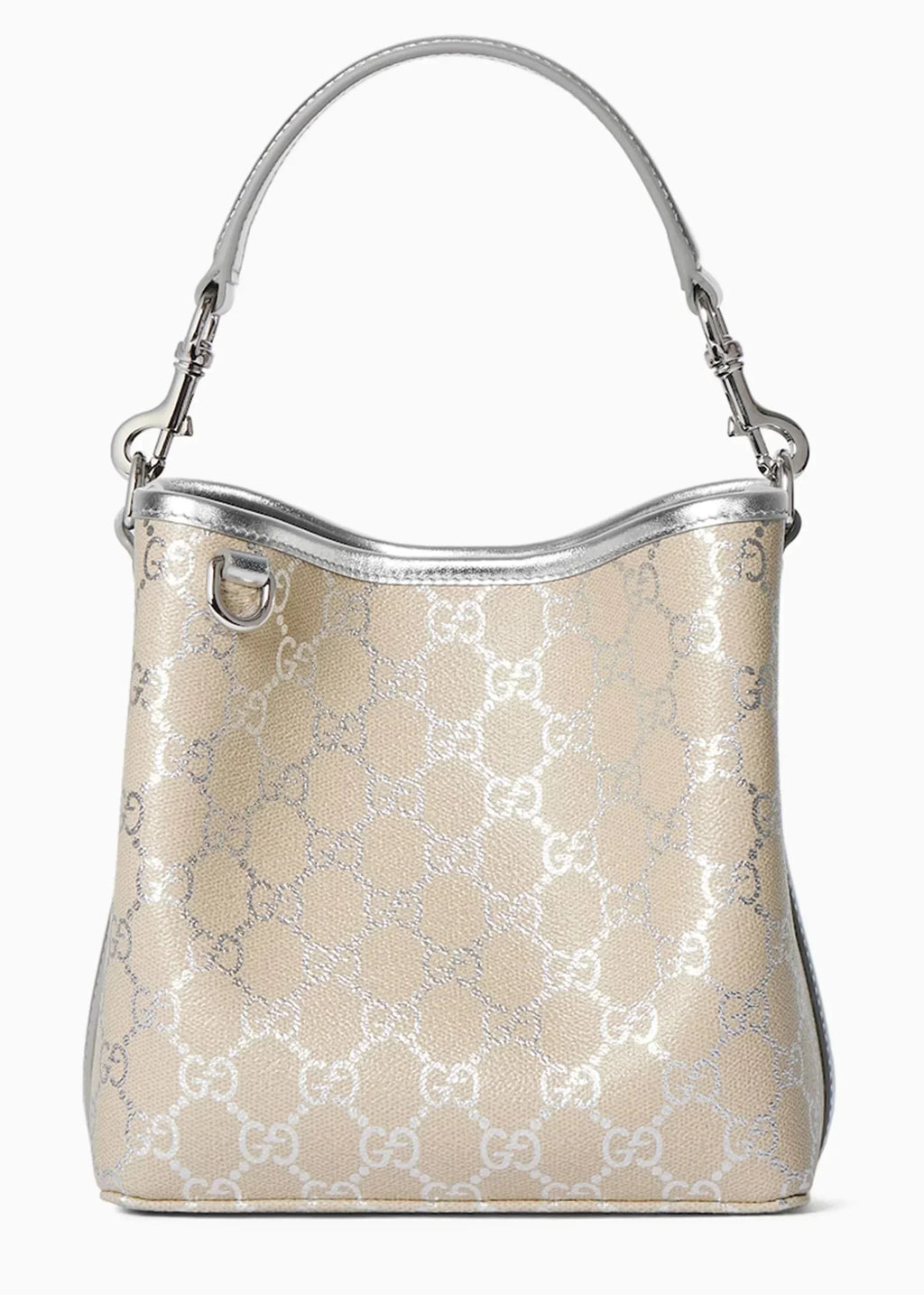 Gucci GG Supreme Monogram Emblem Leather Shoulder Bag – Beige