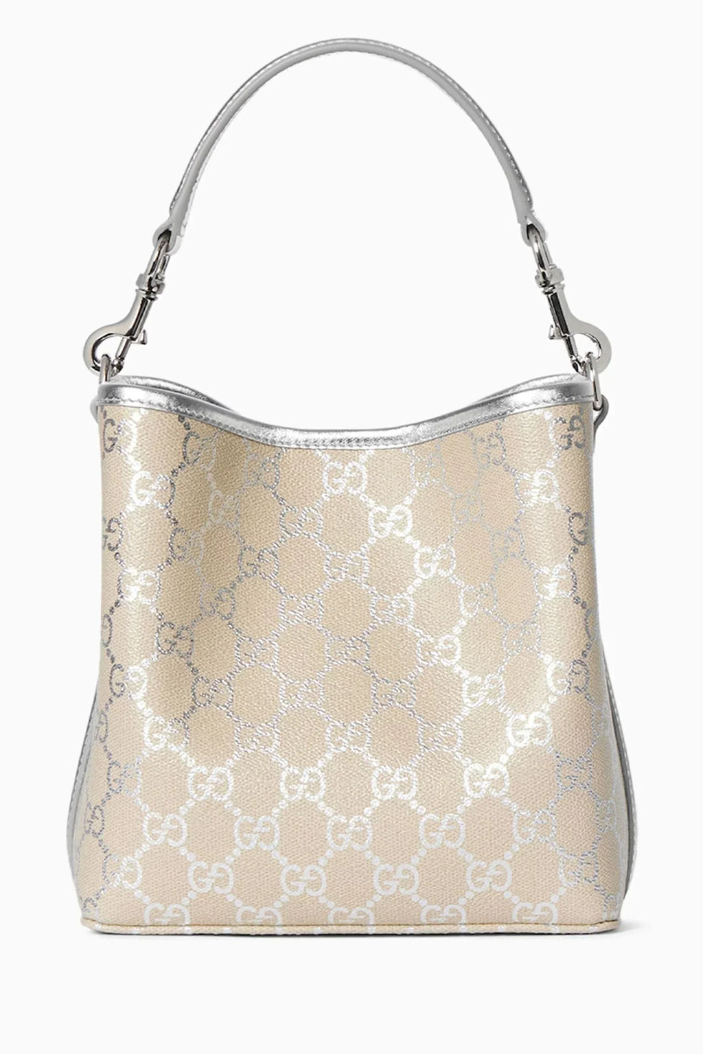 Gucci GG Supreme Monogram Emblem Leather Shoulder Bag – Beige