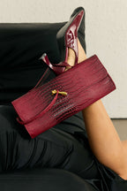Bags End Crocodile Skin Pattern Faux Leather Clutch Bag
