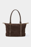 Bags End Suede Patchwork Leather Tote Bag