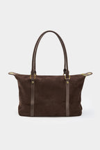 Bags End Suede Patchwork Leather Tote Bag