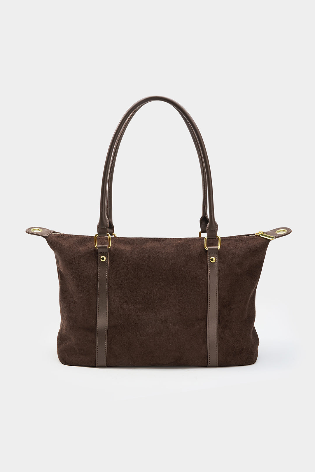 Bags End Suede Patchwork Leather Tote Bag