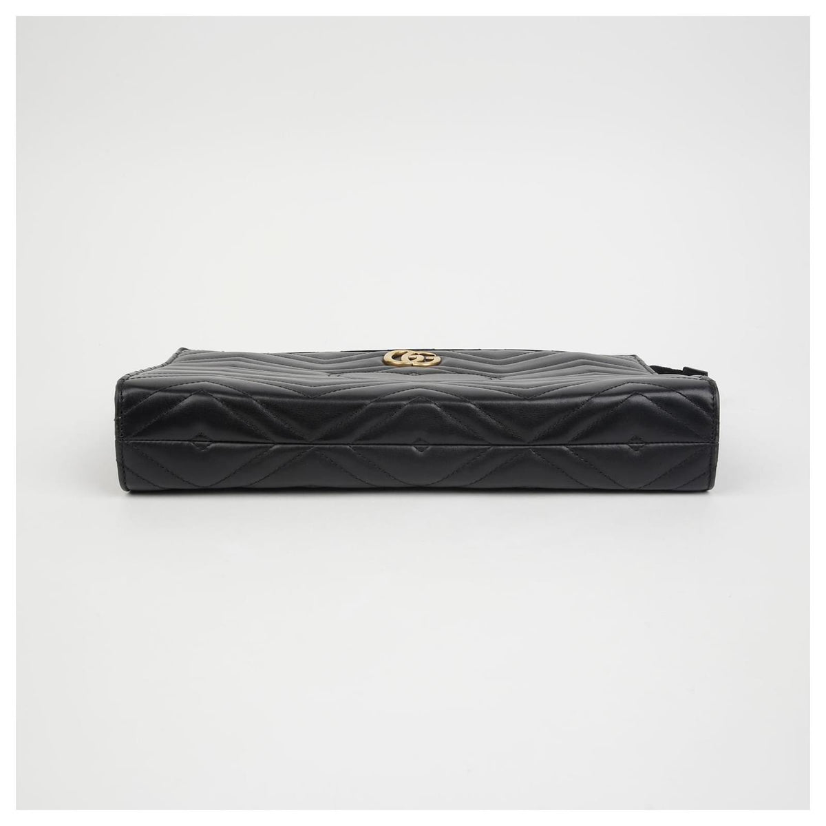 Gucci GG Marmont Matelassé Chevron Heart Clutch Bag – Black