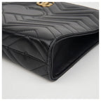 Gucci GG Marmont Matelassé Chevron Heart Clutch Bag – Black