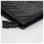 Gucci GG Marmont Matelassé Chevron Heart Clutch Bag – Black