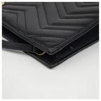 Gucci GG Marmont Matelassé Chevron Heart Clutch Bag – Black