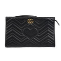 Gucci GG Marmont Matelassé Chevron Heart Clutch Bag – Black