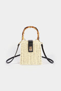 Bags End Beige Woven Square Tote Bag