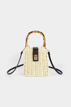 Bags End Beige Woven Square Tote Bag