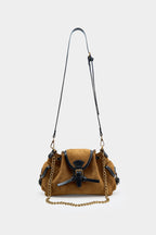 Bags End Suede Patchwork Leather Cross-Body Bag