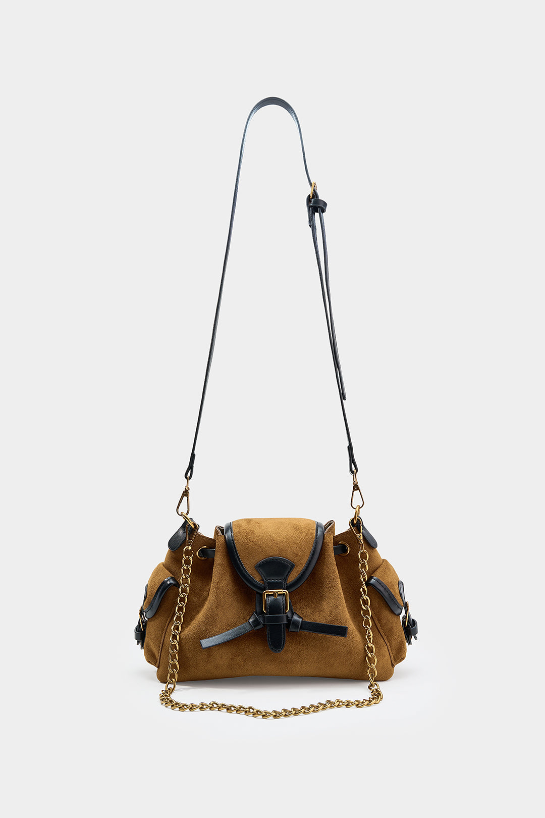 Bags End Suede Patchwork Leather Cross-Body Bag
