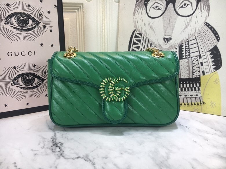 Gucci GG Marmont Medium Shoulder Bag – Green