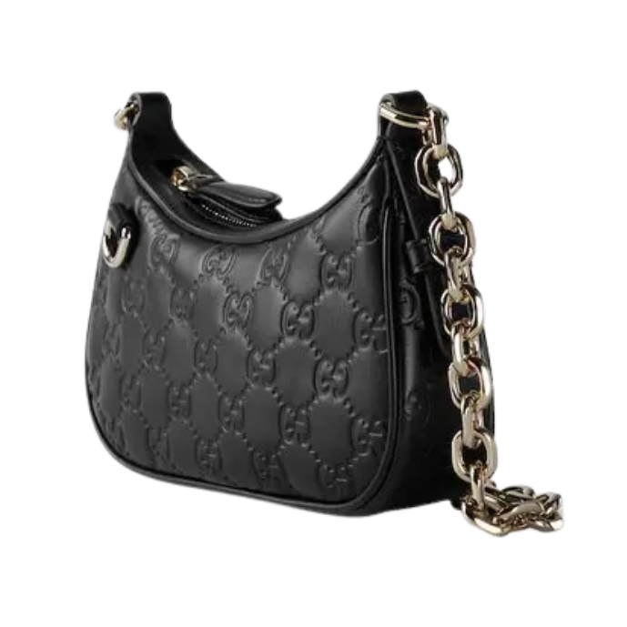Gucci GG Emblem Mini Shoulder Bag – Black