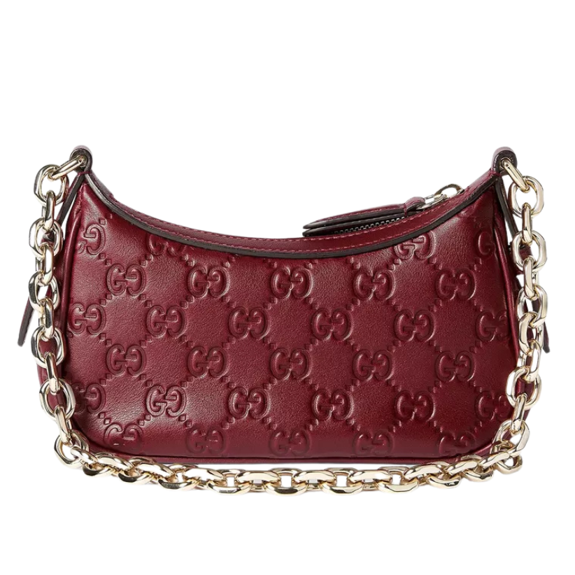 Gucci GG Emblem Mini Leather Shoulder Bag – Rose Ancora