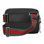 Gucci Black Tiger Nylon Messenger Bag - Black in Black - detail view 6 showing the bag's shape, finish and visible design details.