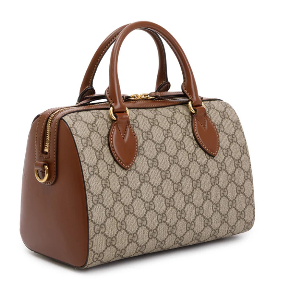 Gucci GG Supreme Canvas Small Boston Handbag – Beige
