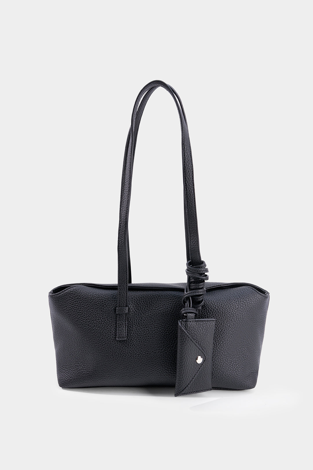 Bags End Solid Faux Leather Shoulder Bag
