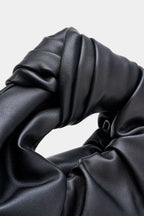 Bags End Faux Leather Ruched Clutch Bag