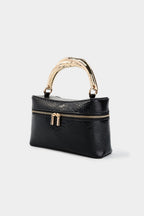 Bags End Leather Metallic Irregular Zipper Tote Bag