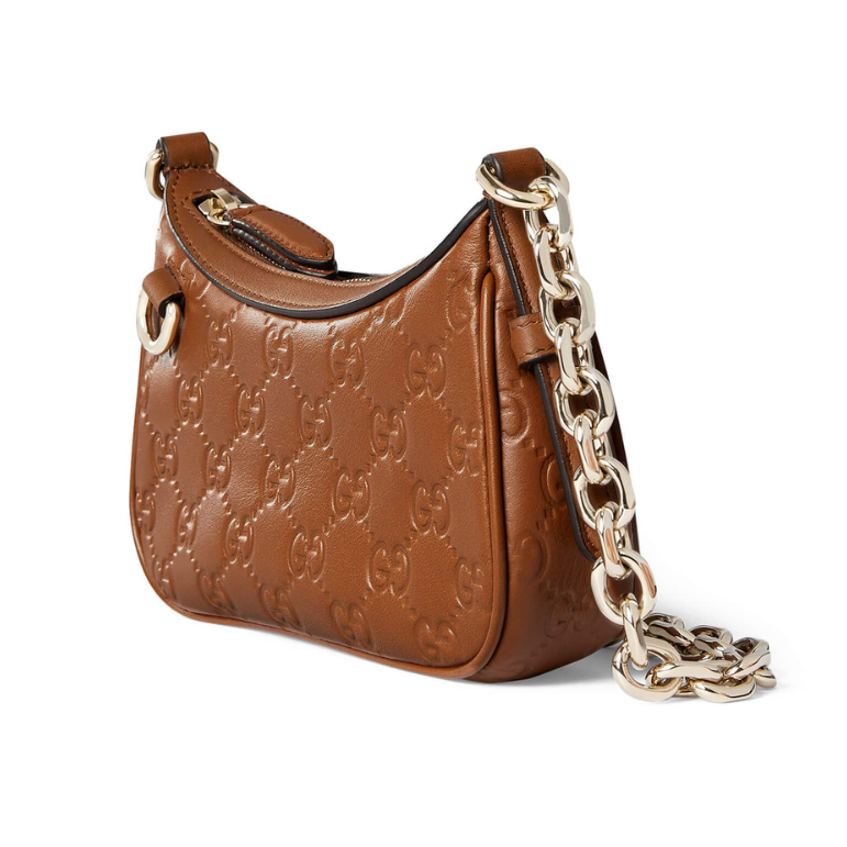 Gucci GG Emblem Mini Shoulder Bag – Brown