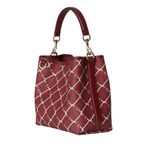 Gucci Emblem Small Bucket Bag - Red in Red - detail view 11 showing the bag's shape, material finish and visible design details.