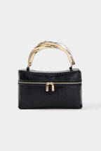 Bags End Leather Metallic Irregular Zipper Tote Bag