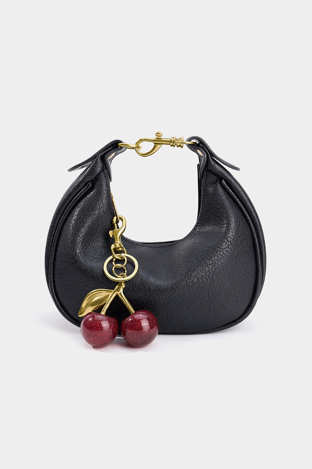 Bags End Faux Leather Cherry Pendant Clutch Bag