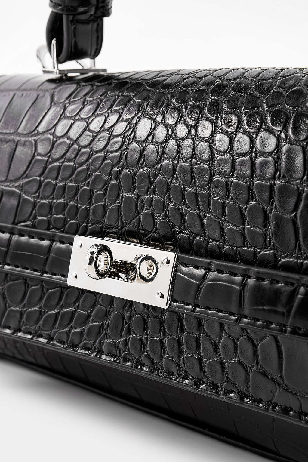 Bags End Black Faux Leather Tote Bag