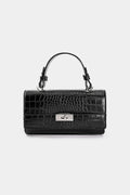Bags End Black Faux Leather Tote Bag