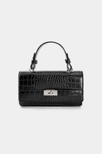 Bags End Black Faux Leather Tote Bag